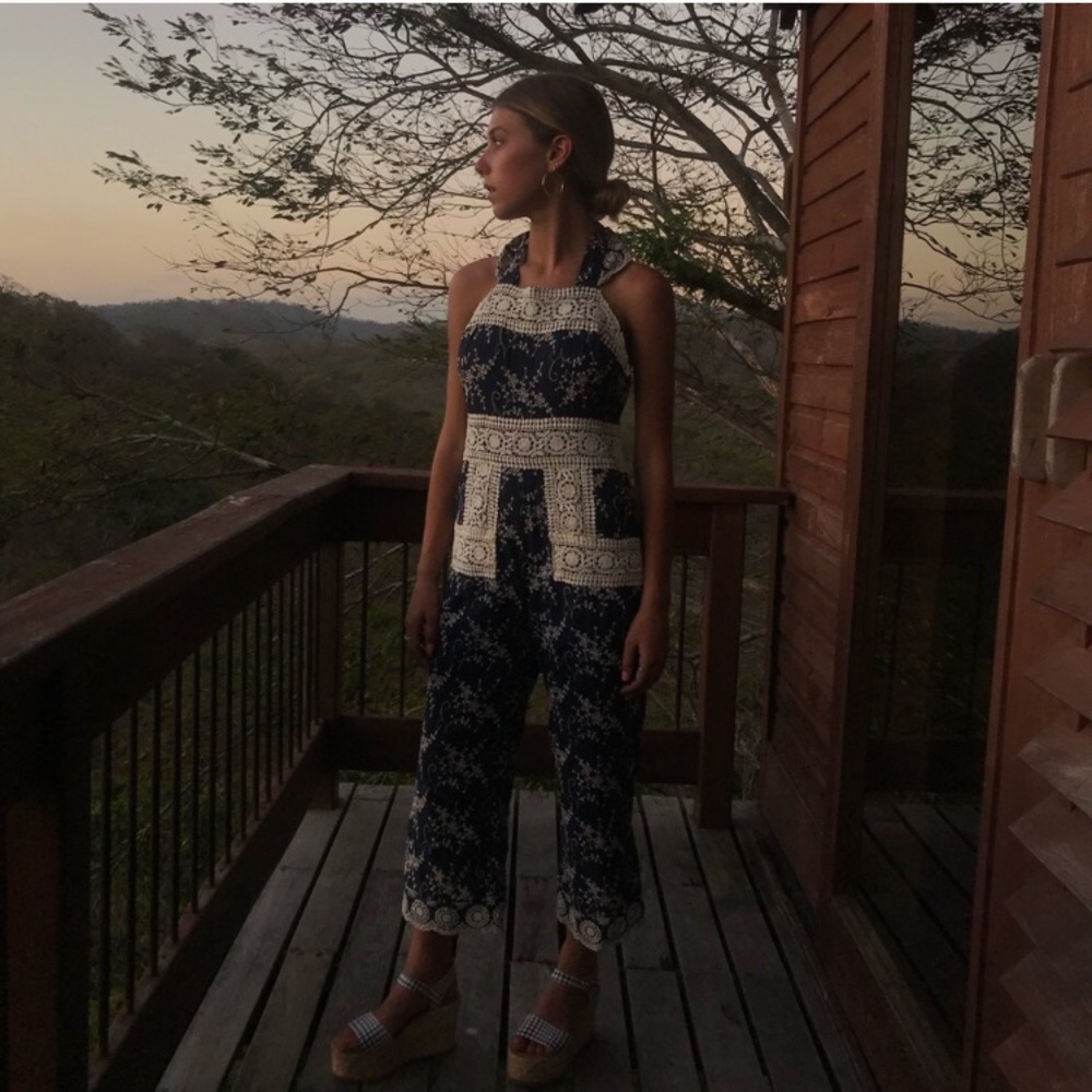 Nightcap Crochet Halter Jumpsuit